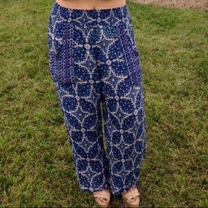 Blue Boho Pants